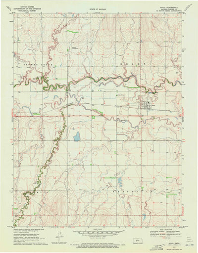United States Geological Survey Rozel, KS (1970, 24000-Scale) digital map