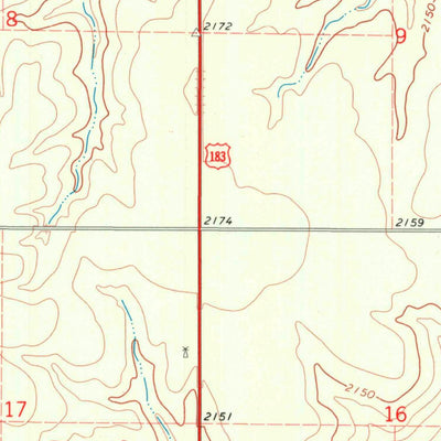 United States Geological Survey Rozel SE, KS (1972, 24000-Scale) digital map