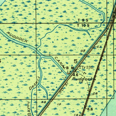 United States Geological Survey Ruddock, LA (1936, 31680-Scale) digital map