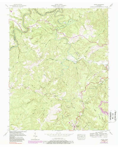 United States Geological Survey Rugby, TN (1952, 24000-Scale) digital map