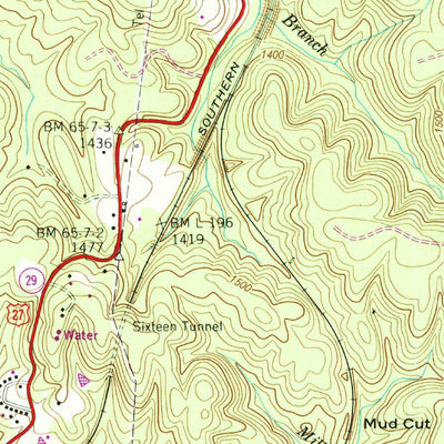 United States Geological Survey Rugby, TN (1952, 24000-Scale) digital map