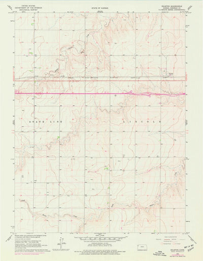 United States Geological Survey Ruleton, KS (1966, 24000-Scale) digital map