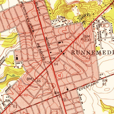United States Geological Survey Runnemede, NJ (1952, 24000-Scale) digital map