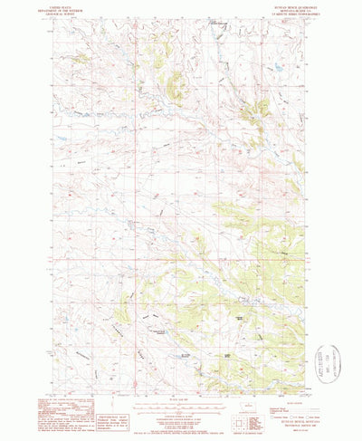 United States Geological Survey Runyan Bench, MT (1987, 24000-Scale) digital map