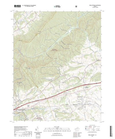 United States Geological Survey Rural Retreat, VA (2022, 24000-Scale) digital map