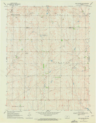United States Geological Survey Rush Center SW, KS (1970, 24000-Scale) digital map