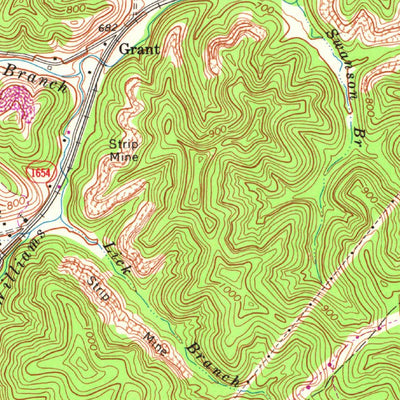 United States Geological Survey Rush, KY (1971, 24000-Scale) digital map