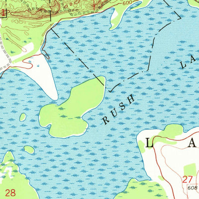 United States Geological Survey Rush Lake, MI (1970, 24000-Scale) digital map