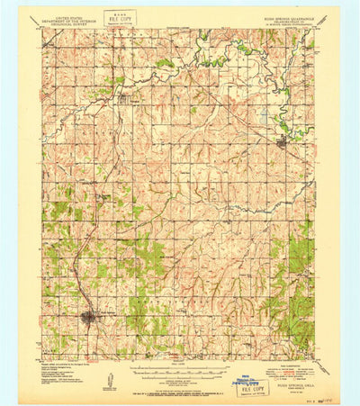 United States Geological Survey Rush Springs, OK (1950, 62500-Scale) digital map