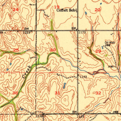 United States Geological Survey Rush Springs, OK (1950, 62500-Scale) digital map