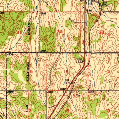United States Geological Survey Rush Springs, OK (1950, 62500-Scale) digital map