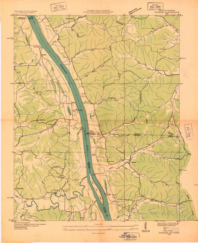 United States Geological Survey Rushing Bay, TN-KY (1936, 24000-Scale) digital map