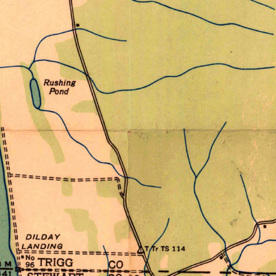 United States Geological Survey Rushing Bay, TN-KY (1936, 24000-Scale) digital map