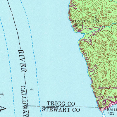 United States Geological Survey Rushing Bay, TN-KY (1950, 24000-Scale) digital map