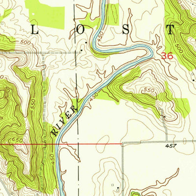 United States Geological Survey Rusk, IN (1956, 24000-Scale) digital map