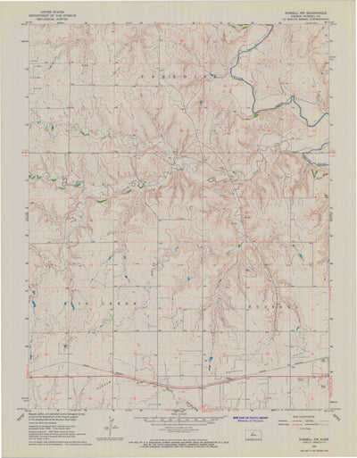 United States Geological Survey Russell NW, KS (1967, 24000-Scale) digital map
