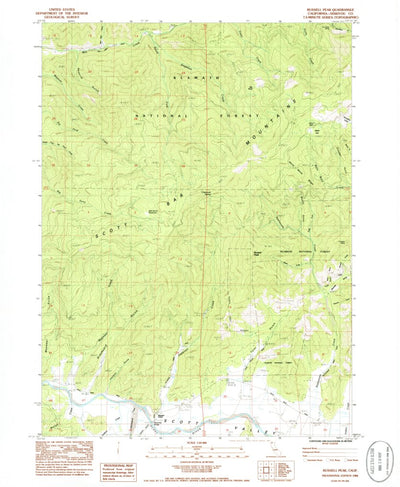 United States Geological Survey Russell Peak, CA (1984, 24000-Scale) digital map