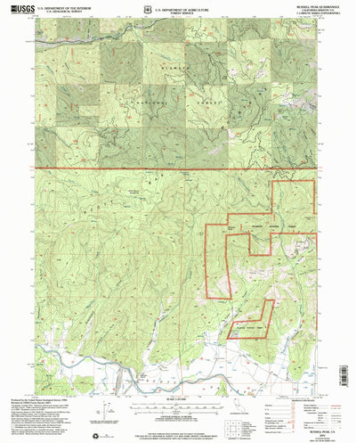United States Geological Survey Russell Peak, CA (2001, 24000-Scale) digital map