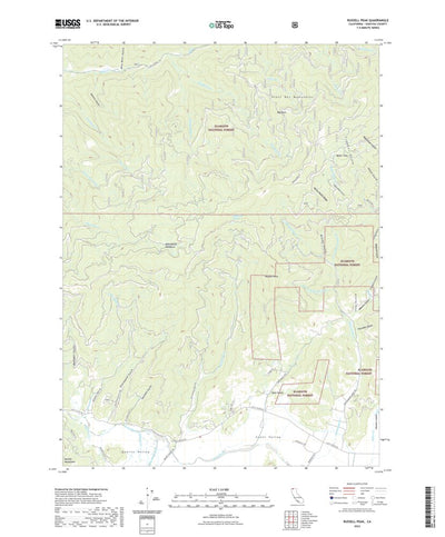 United States Geological Survey Russell Peak, CA (2022, 24000-Scale) digital map