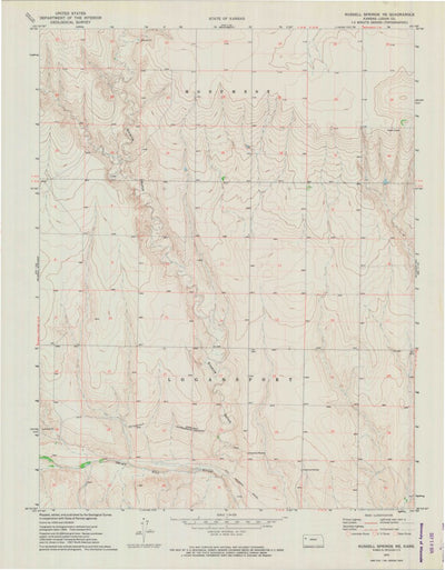 United States Geological Survey Russell Springs NE, KS (1972, 24000-Scale) digital map