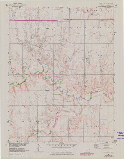 United States Geological Survey Russell SW, KS (1961, 24000-Scale) digital map
