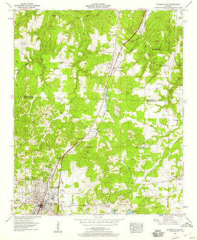 United States Geological Survey Russellville, AL (1957, 24000-Scale) digital map