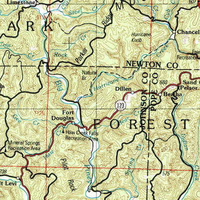 United States Geological Survey Russellville, AR (1992, 250000-Scale) digital map
