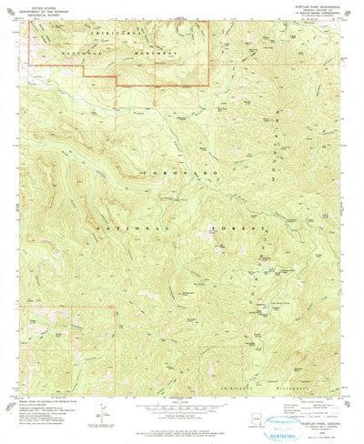 United States Geological Survey Rustler Park, AZ (1978, 24000-Scale) digital map