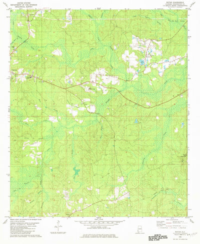 United States Geological Survey Rutan, AL (1982, 24000-Scale) digital map