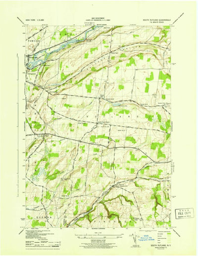 United States Geological Survey Rutland Center, NY (1943, 31680-Scale) digital map