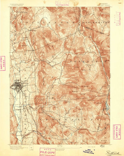 United States Geological Survey Rutland, VT (1893, 62500-Scale) digital map