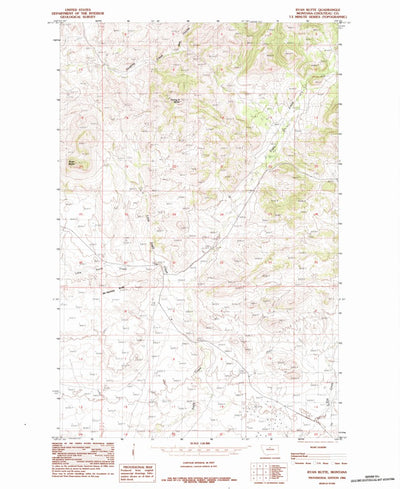 United States Geological Survey Ryan Butte, MT (1984, 24000-Scale) digital map