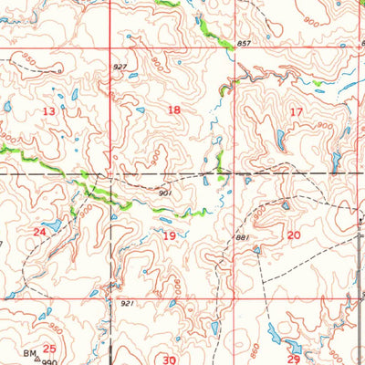 United States Geological Survey Ryan, OK-TX (1962, 62500-Scale) digital map