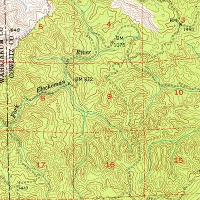 United States Geological Survey Ryderwood, WA (1953, 62500-Scale) digital map