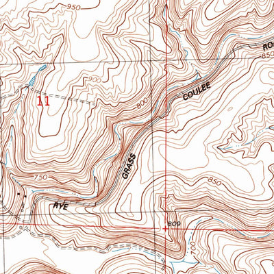 United States Geological Survey Rye Grass Coulee, WA (1991, 24000-Scale) digital map