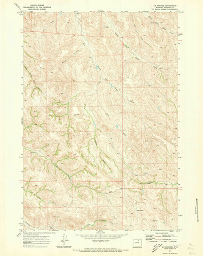 United States Geological Survey S R Springs, WY (1970, 24000-Scale) digital map
