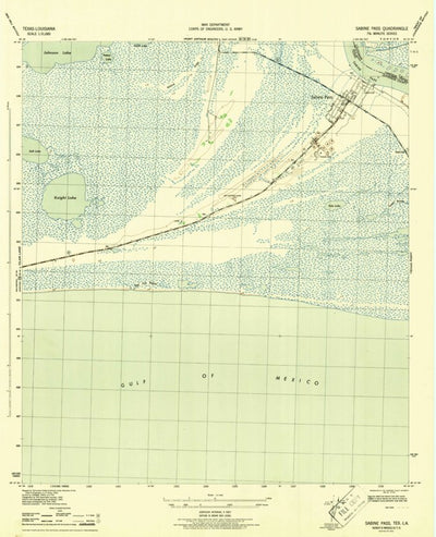 United States Geological Survey Sabine Pass, TX-LA (1944, 31680-Scale) digital map