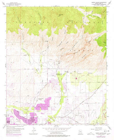 United States Geological Survey Sabino Canyon, AZ (1957, 24000-Scale) digital map