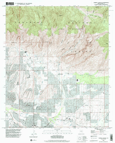 United States Geological Survey Sabino Canyon, AZ (1992, 24000-Scale) digital map
