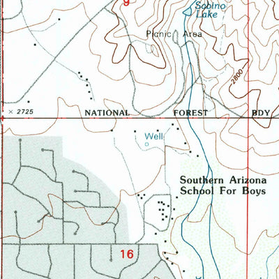 United States Geological Survey Sabino Canyon, AZ (1992, 24000-Scale) digital map