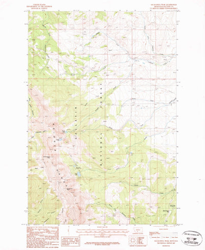 United States Geological Survey Sacagawea Peak, MT (1987, 24000-Scale) digital map