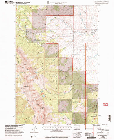 United States Geological Survey Sacagawea Peak, MT (2000, 24000-Scale) digital map