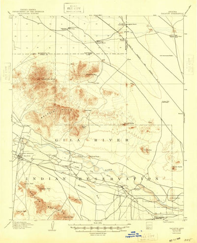 United States Geological Survey Sacaton, AZ (1907, 62500-Scale) digital map