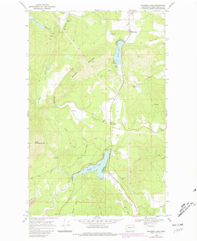 United States Geological Survey Sacheen Lake, WA (1968, 24000-Scale) digital map