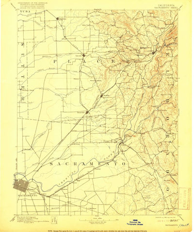 United States Geological Survey Sacramento, CA (1892, 125000-Scale) digital map