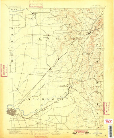 United States Geological Survey Sacramento, CA (1893, 125000-Scale) digital map