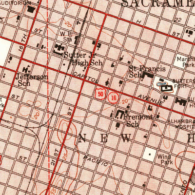 United States Geological Survey Sacramento East, CA (1949, 24000-Scale) digital map