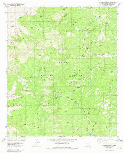 United States Geological Survey Sacramento Peak, NM (1981, 24000-Scale) digital map