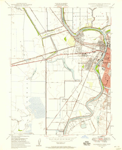 United States Geological Survey Sacramento West, CA (1948, 24000-Scale) digital map