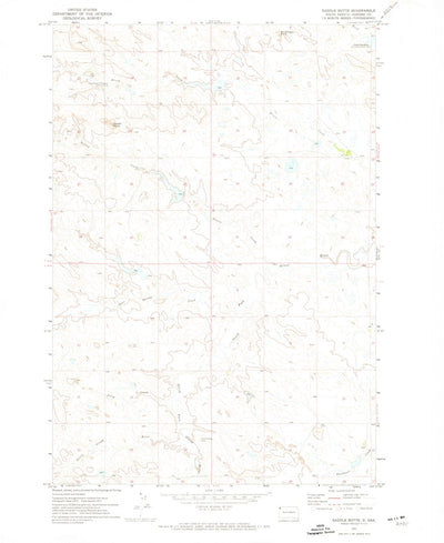 United States Geological Survey Saddle Butte, SD (1971, 24000-Scale) digital map